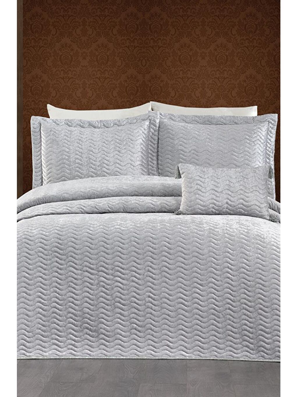 Nova Çift Kişilik Yatak Örtüsü Gri