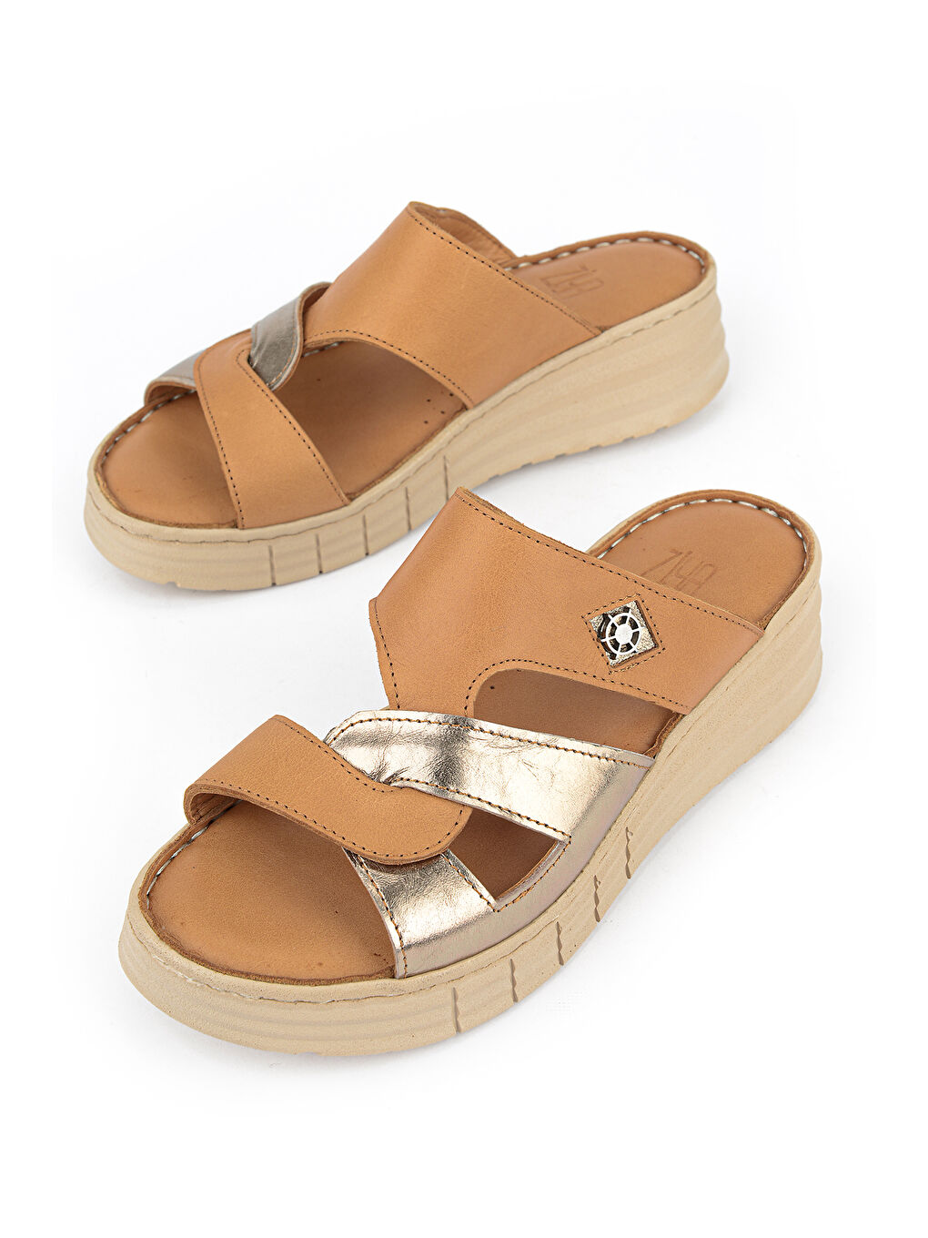 Kahverengi Kadın Hakiki Deri Konfor Terlik 1611008Z453 Taba-4