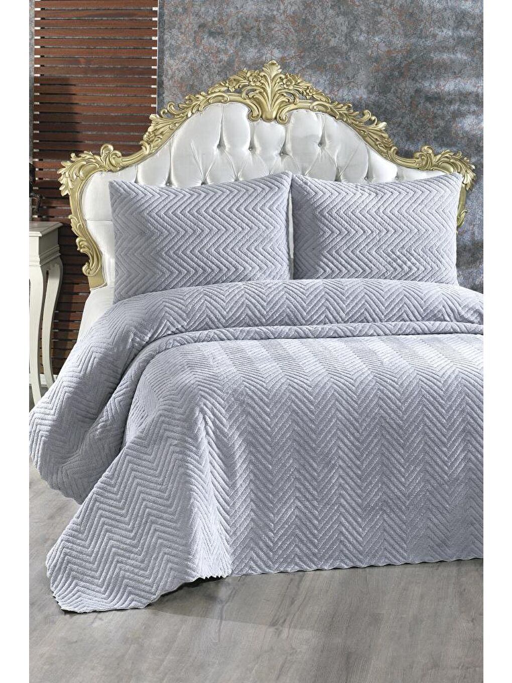 Ultrasonik Welsoft Çift Kişilik Yatak Örtüsü 230x250 Gri