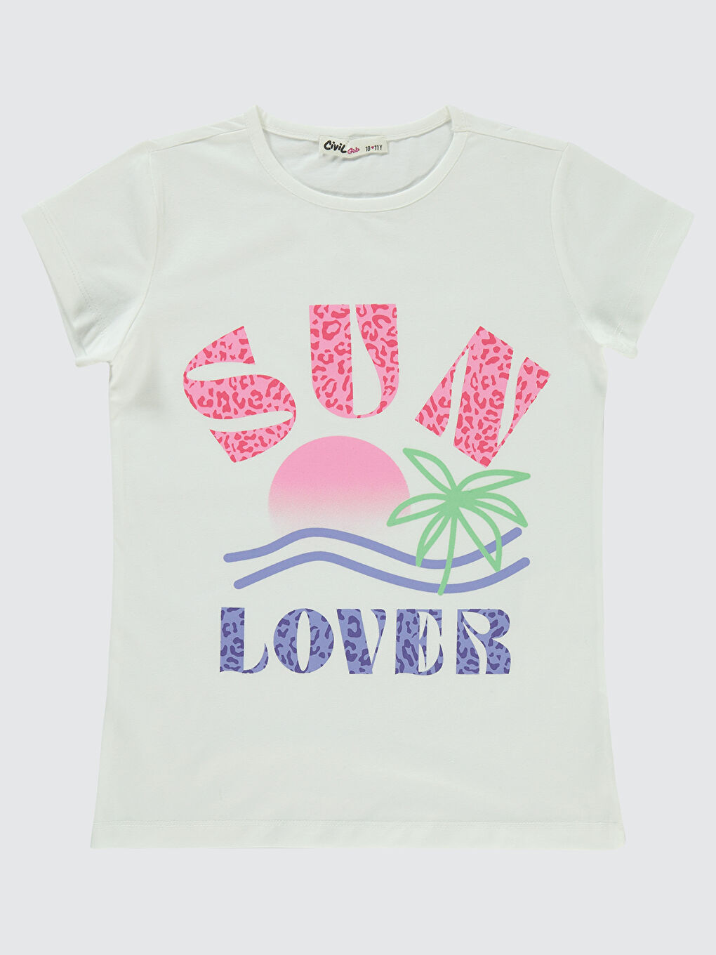 Girls Kız Çocuk Tişört 10-13 Yaş Ekru