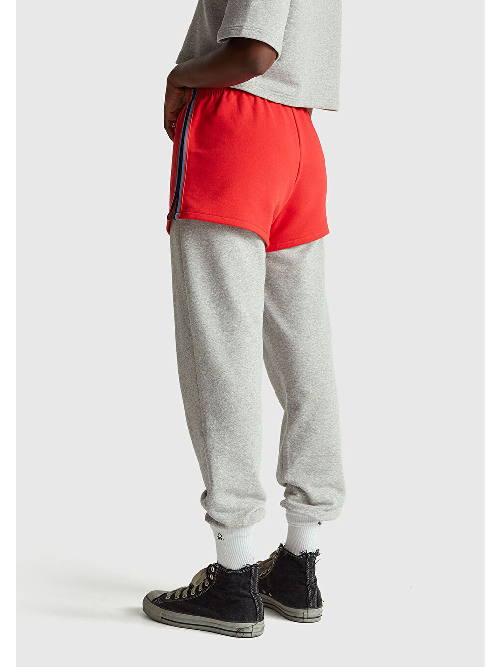 Kadın Kırmızı  %100 Pamuk Rahat Kalıp Stranger Things Sweat Şort-2