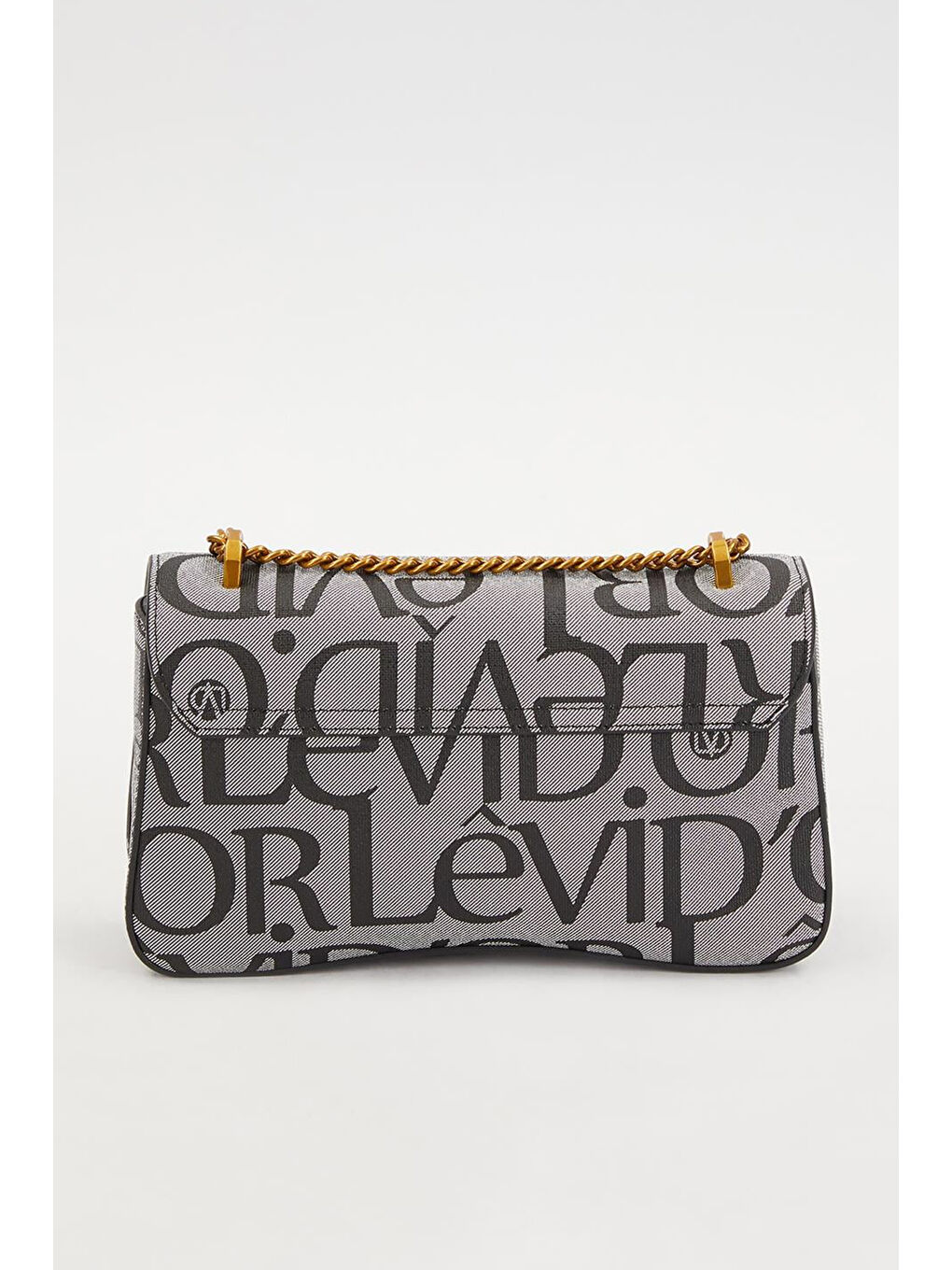 Çift Askılı Zincir Detay Sert Deri Çanta 930282 Siyah-2