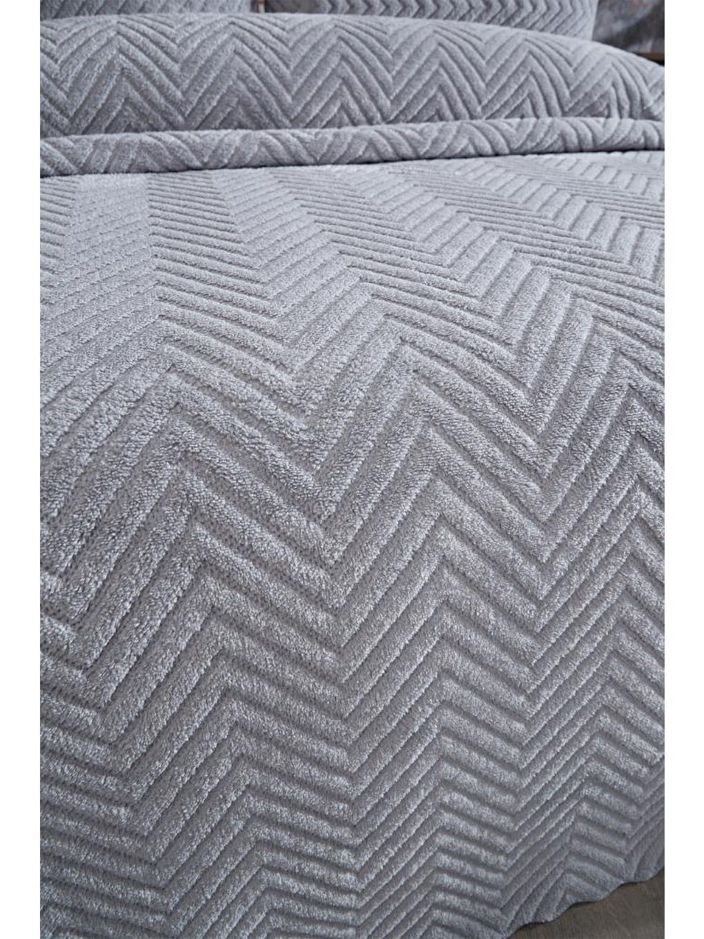 Ultrasonik Welsoft Çift Kişilik Yatak Örtüsü 230x250 Gri-2