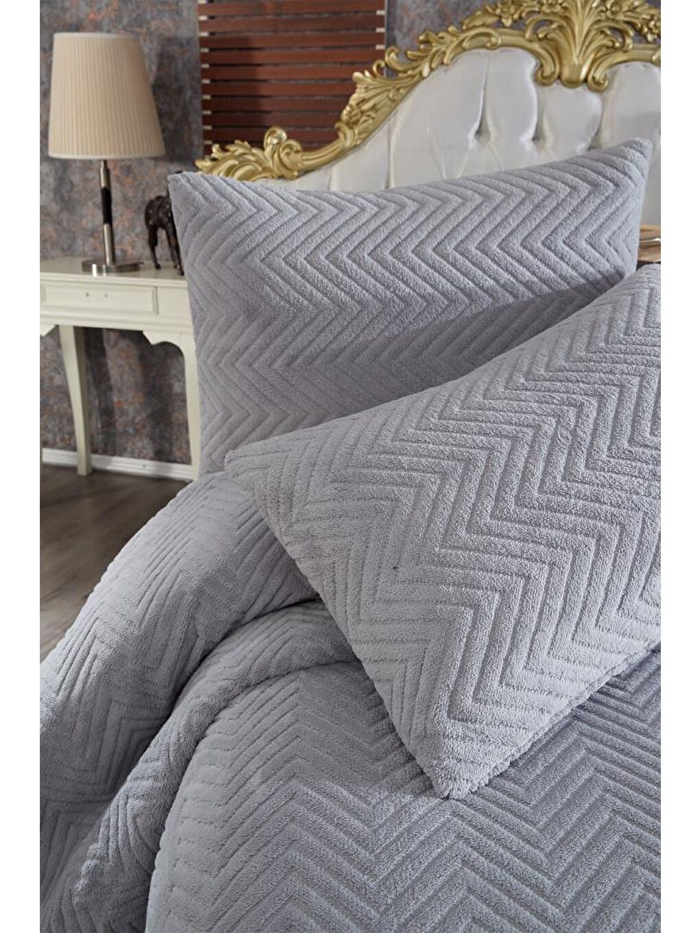 Ultrasonik Welsoft Çift Kişilik Yatak Örtüsü 230x250 Gri-4