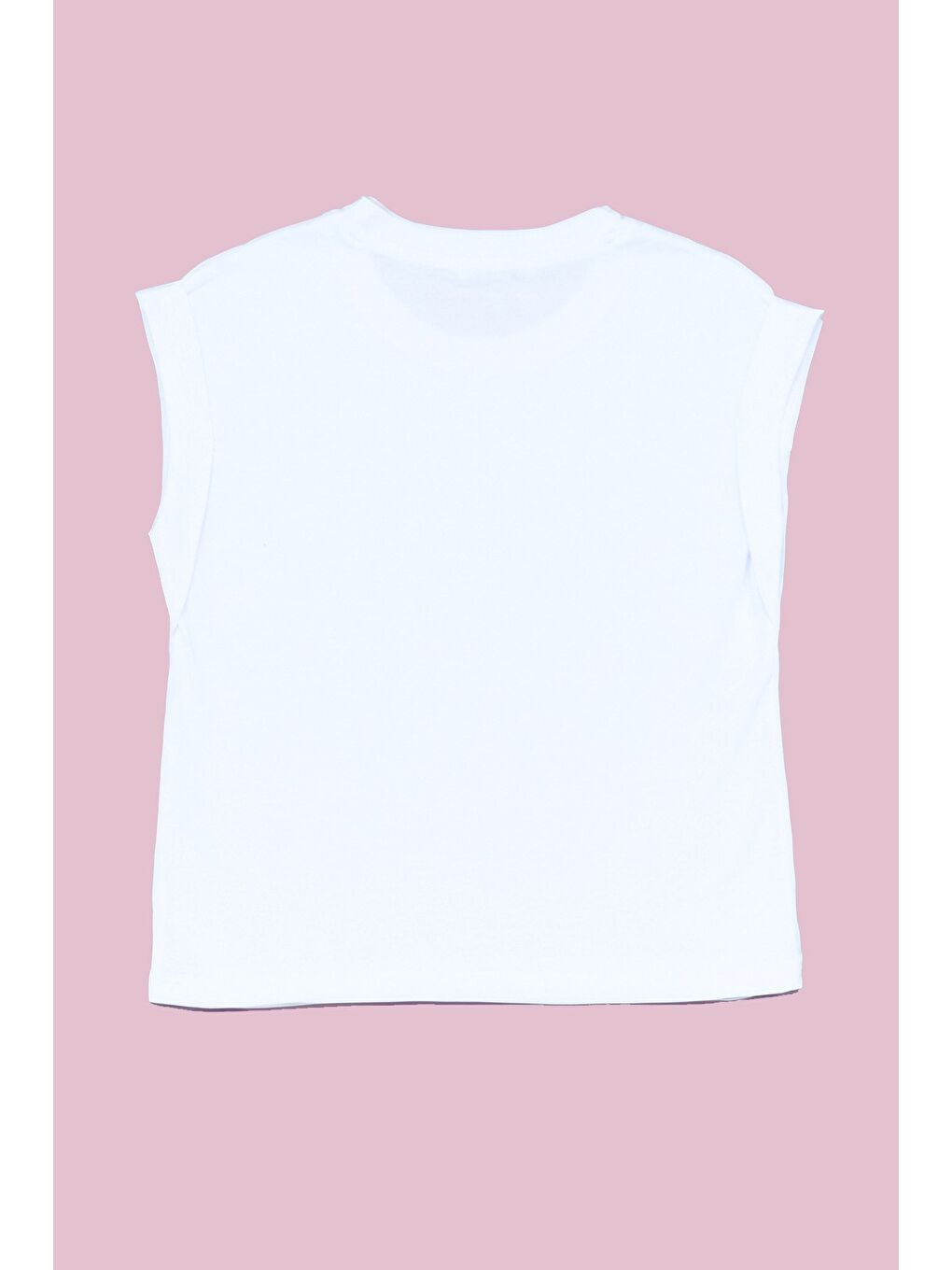 Beyaz Basic Japone Kol Kız Çocuk Tişört-1