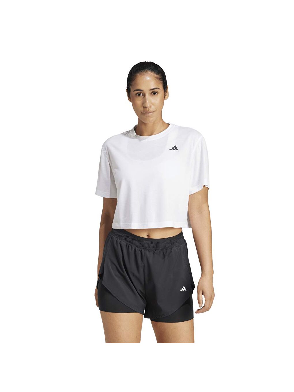 Train Essentials Boxy Workout Kadın Beyaz Yuvarlak Yaka Tişört