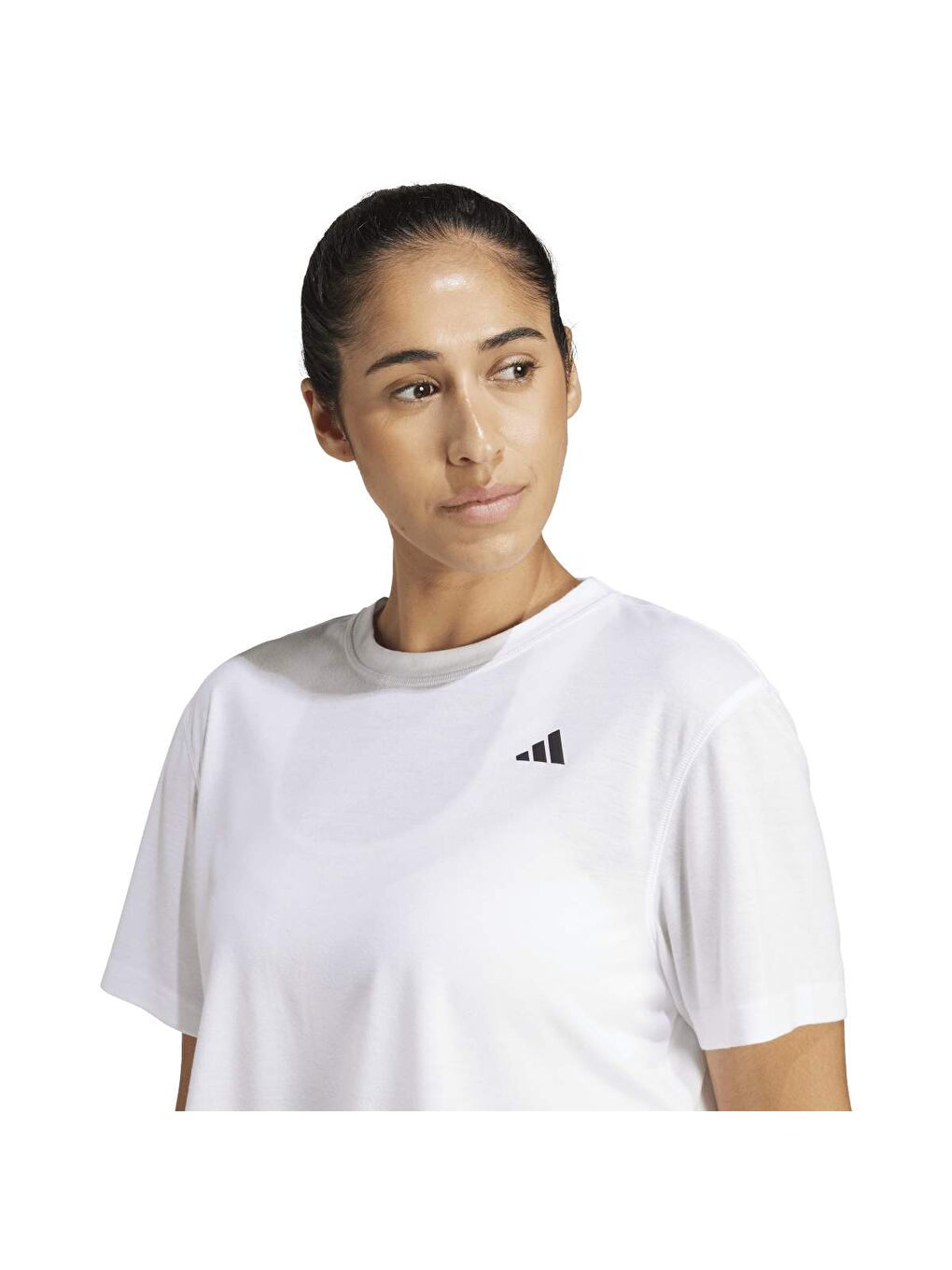 Train Essentials Boxy Workout Kadın Beyaz Yuvarlak Yaka Tişört-2