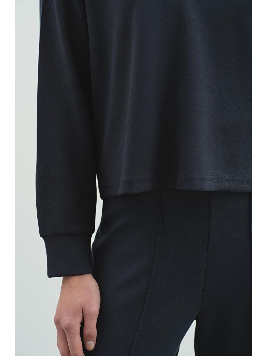 Gri Pure Touch Basic Sweatshirt Füme-4