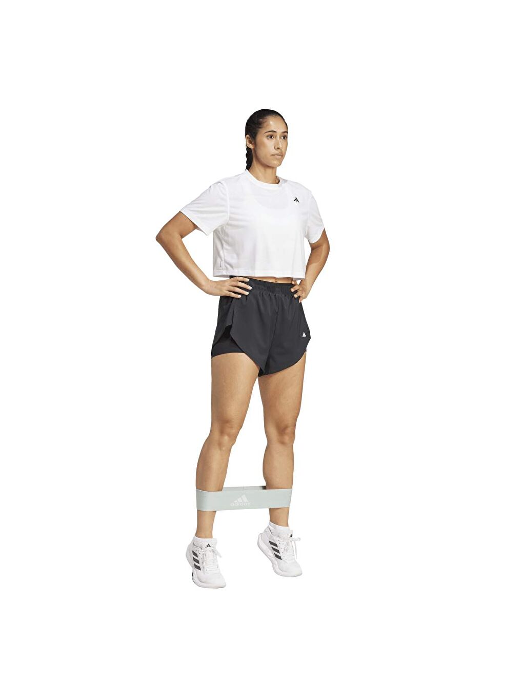 Train Essentials Boxy Workout Kadın Beyaz Yuvarlak Yaka Tişört-4