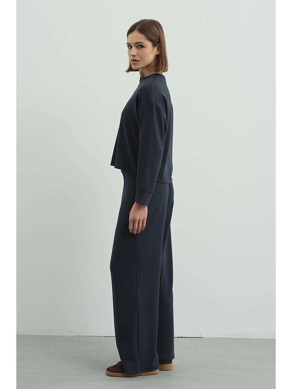 Gri Pure Touch Basic Sweatshirt Füme-6