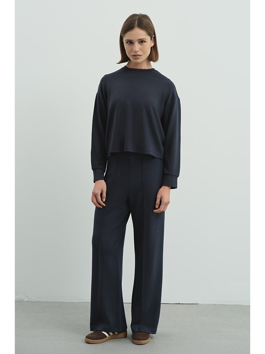 Gri Pure Touch Basic Sweatshirt Füme-7