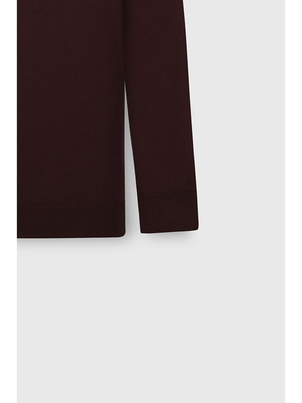 Erkek Bordo Pamuklu Normal Kesim Tam Balıkçı Yaka Jakarlı Triko Kazak-7