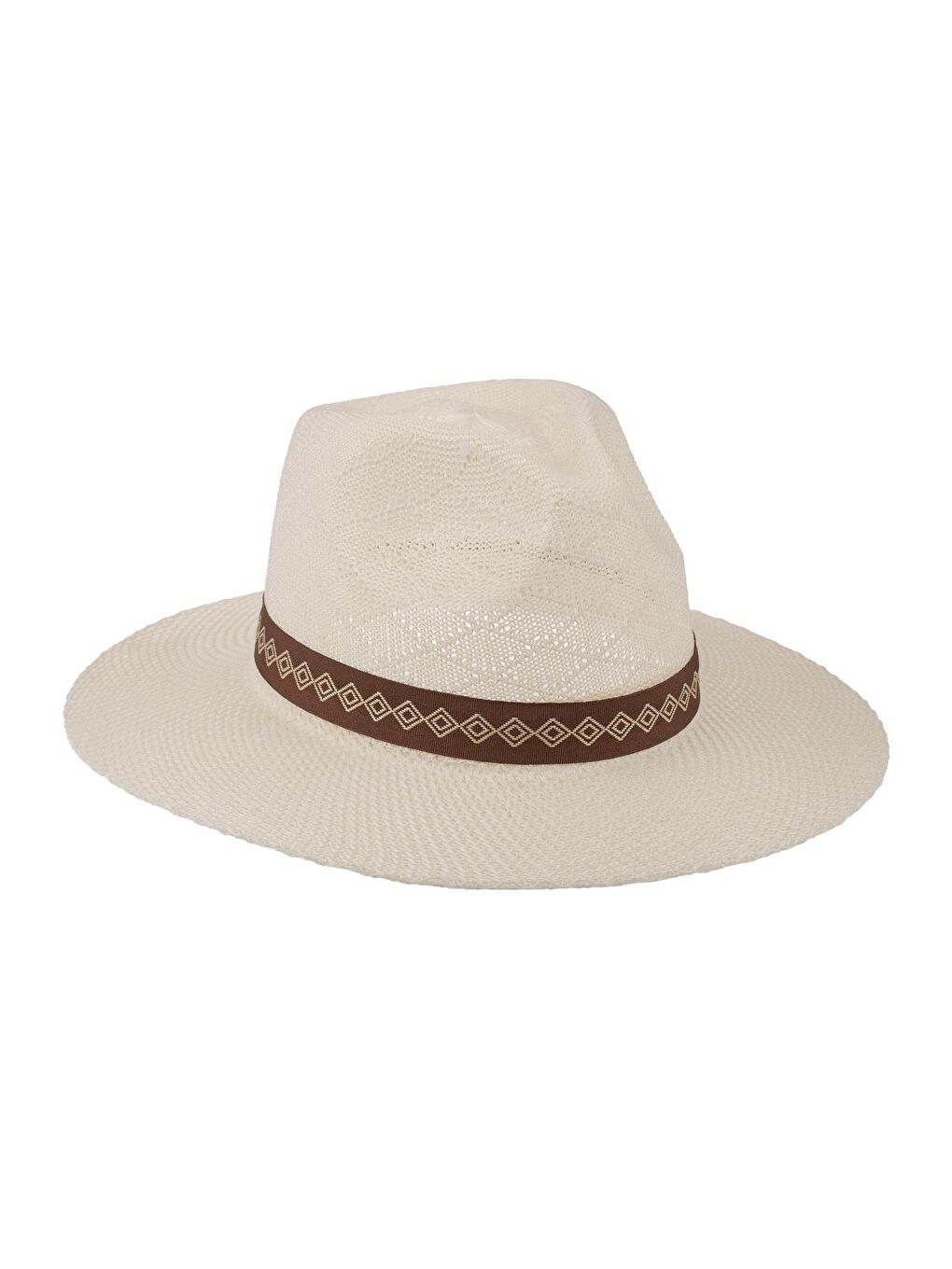 Ekru Erkek Merserize Geniş Kenar Fötr Şapka T25750-03 Krem-1