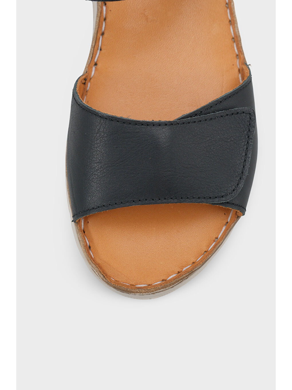 Siyah Corrinne Hakiki Deri Soft Konfor Kadın Sandalet-2