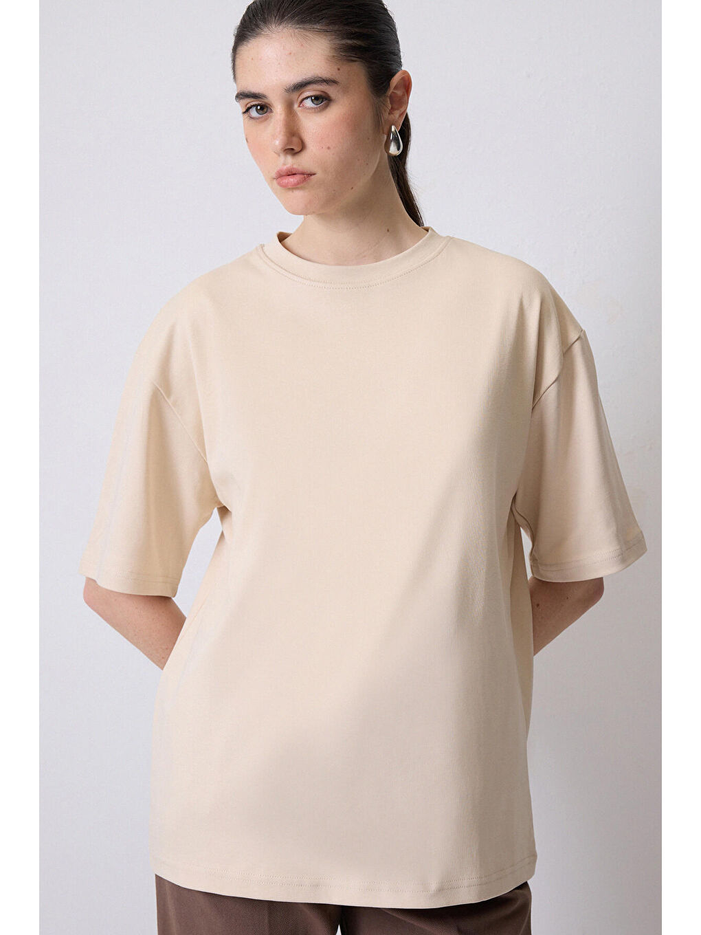 Touché Bej Kısa Kollu T-Shirt - 1