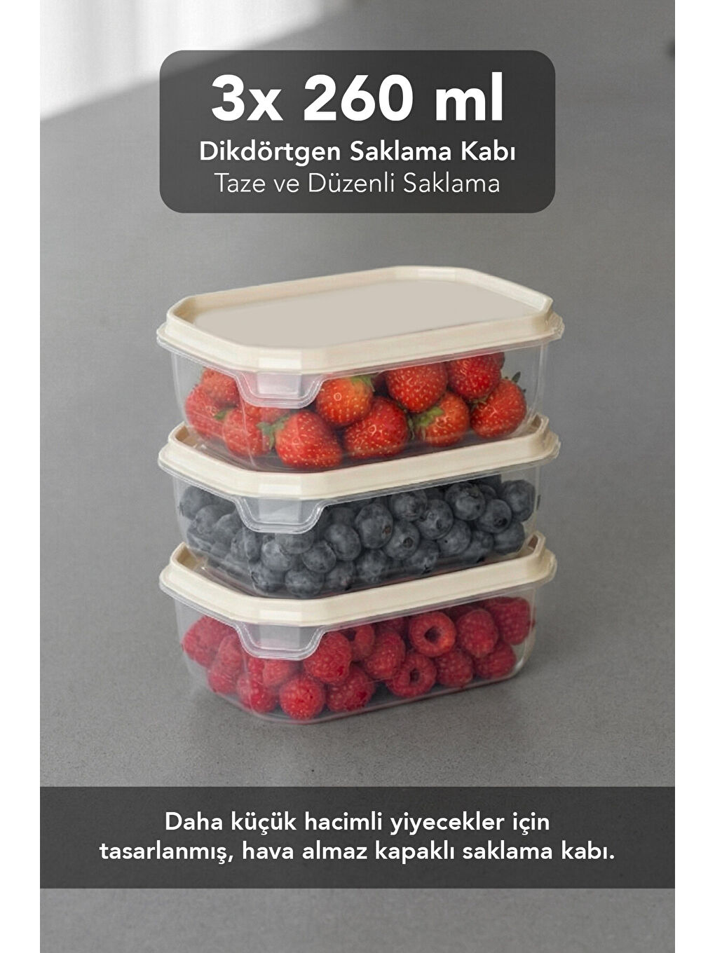 Bej Saklama Kabı Seti-3