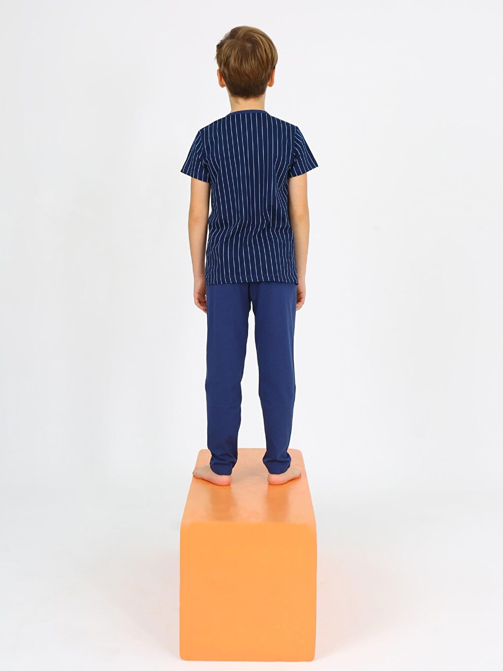 İndigo Erkek Çocuk Kısa Kollu %100 Pamuklu Düğme Detaylı Sailboat Pijama Takımı-2