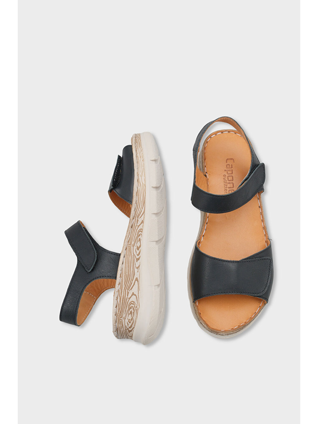 Siyah Corrinne Hakiki Deri Soft Konfor Kadın Sandalet-4