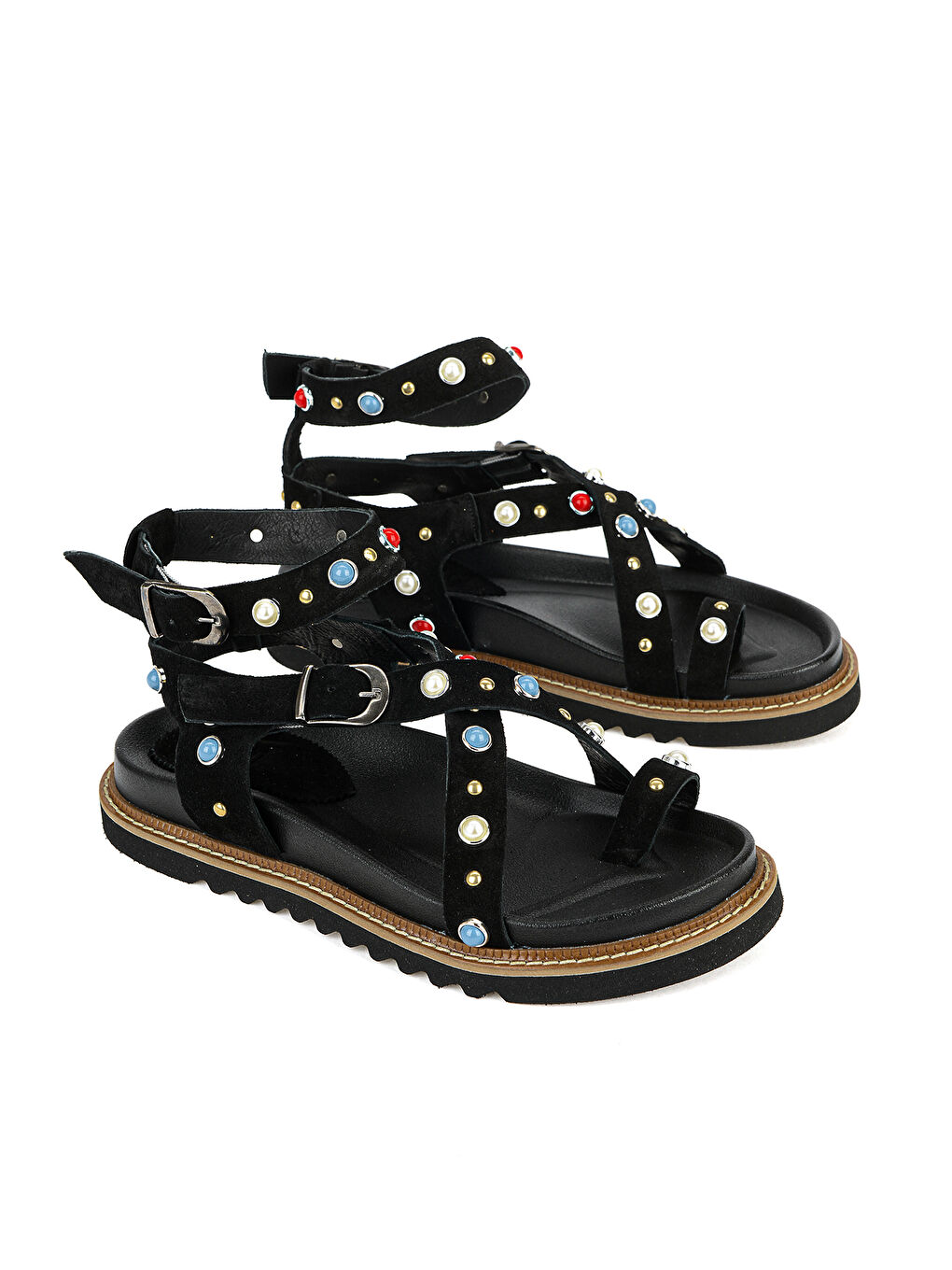 Kadın Hakiki Deri Sandalet 1611050Z8518 Siyah-1