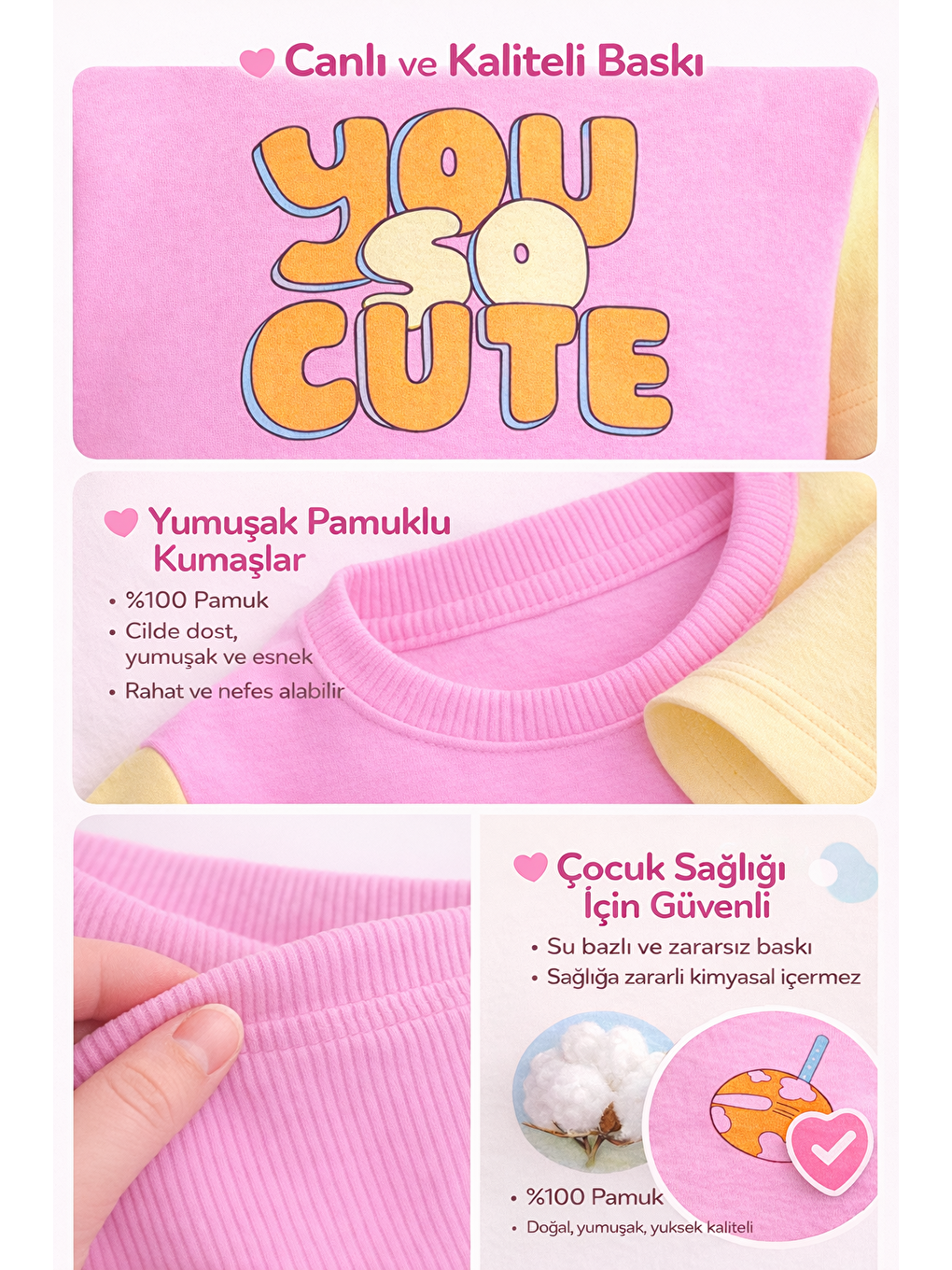 Pembe Kız Bebek Yazlık Bol Paça Alt-Üst Takım-3