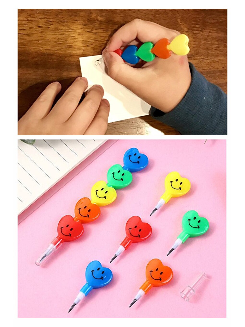 Kalpli Emoji Yumurtlayan Kurşun Kalem 12 Adet Eğlenceli Hediyelik Kurşun Kalem Gülen Yüzlü Kurşun Ka-3
