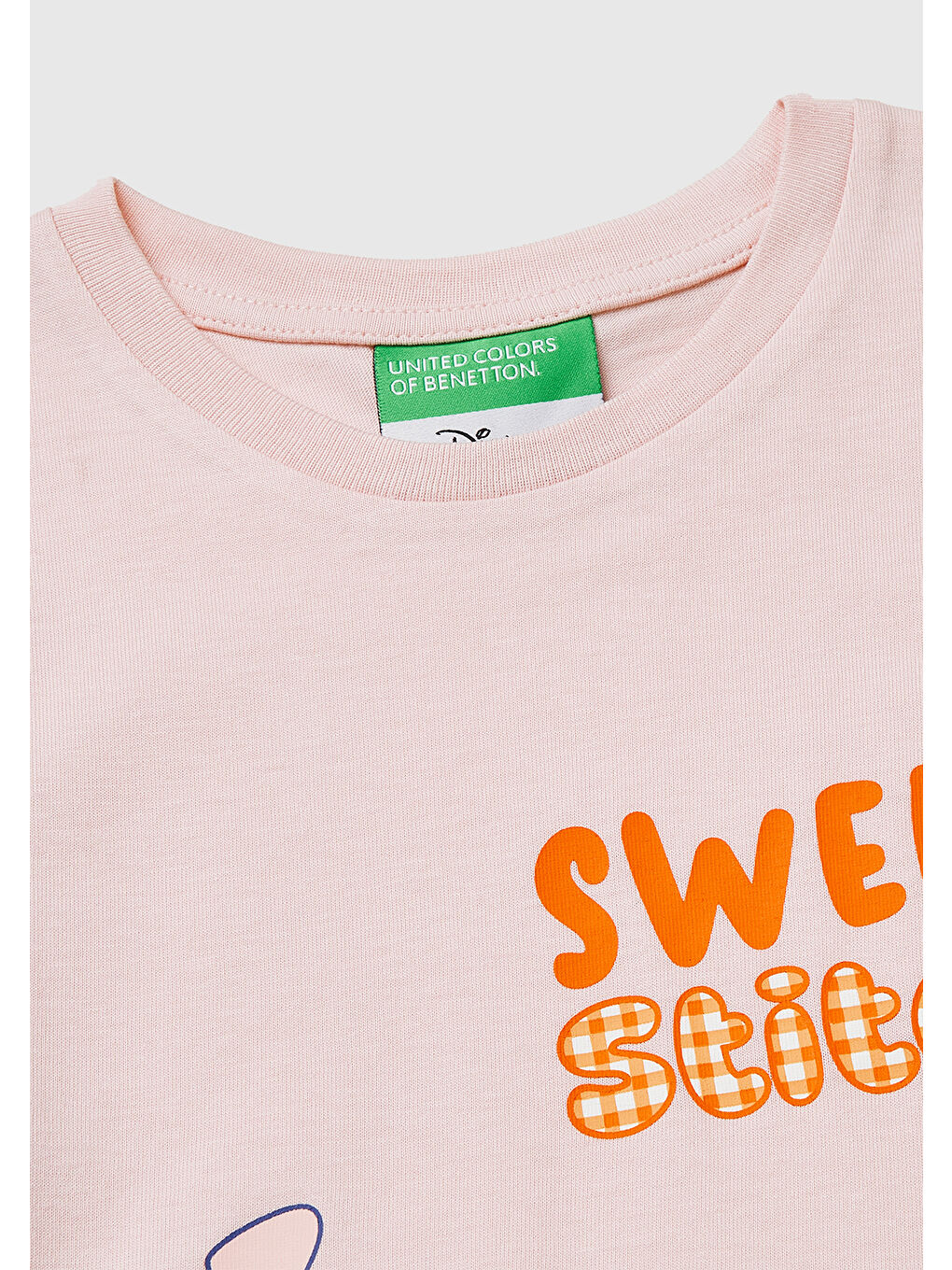 Kız Çocuk Toz Pembe Baskılı Yama Detaylı Etek Ucu Logo Detaylı T-Shirt-2