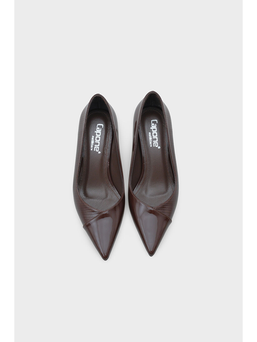 Kahverengi Brianne Orta Topuklu Bantlı Yılan Baskılı Hakiki Deri Astarlı Stiletto-5