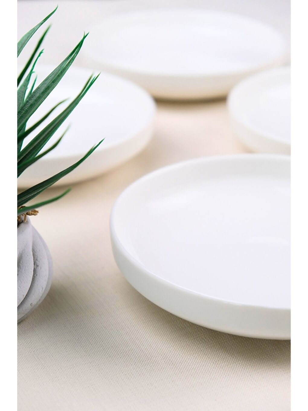 Ekru Porselen Sofia Çukur Tabak 18,5cm 620cc 4 LÜ-2