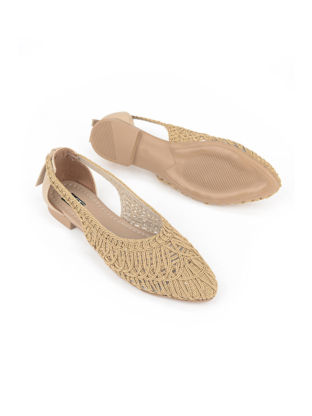 Bej Hasır Örgü Kadın Babet 1611060Z1512 Ten-3