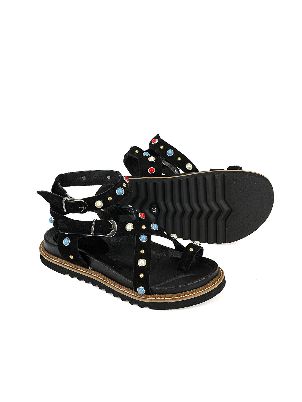 Kadın Hakiki Deri Sandalet 1611050Z8518 Siyah-3