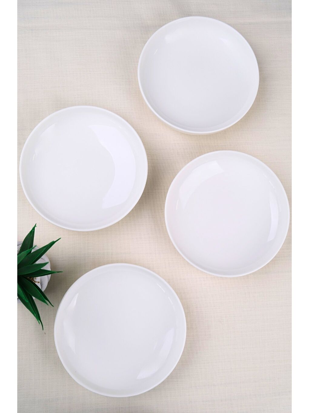 Ekru Porselen Sofia Çukur Tabak 18,5cm 620cc 4 LÜ-3