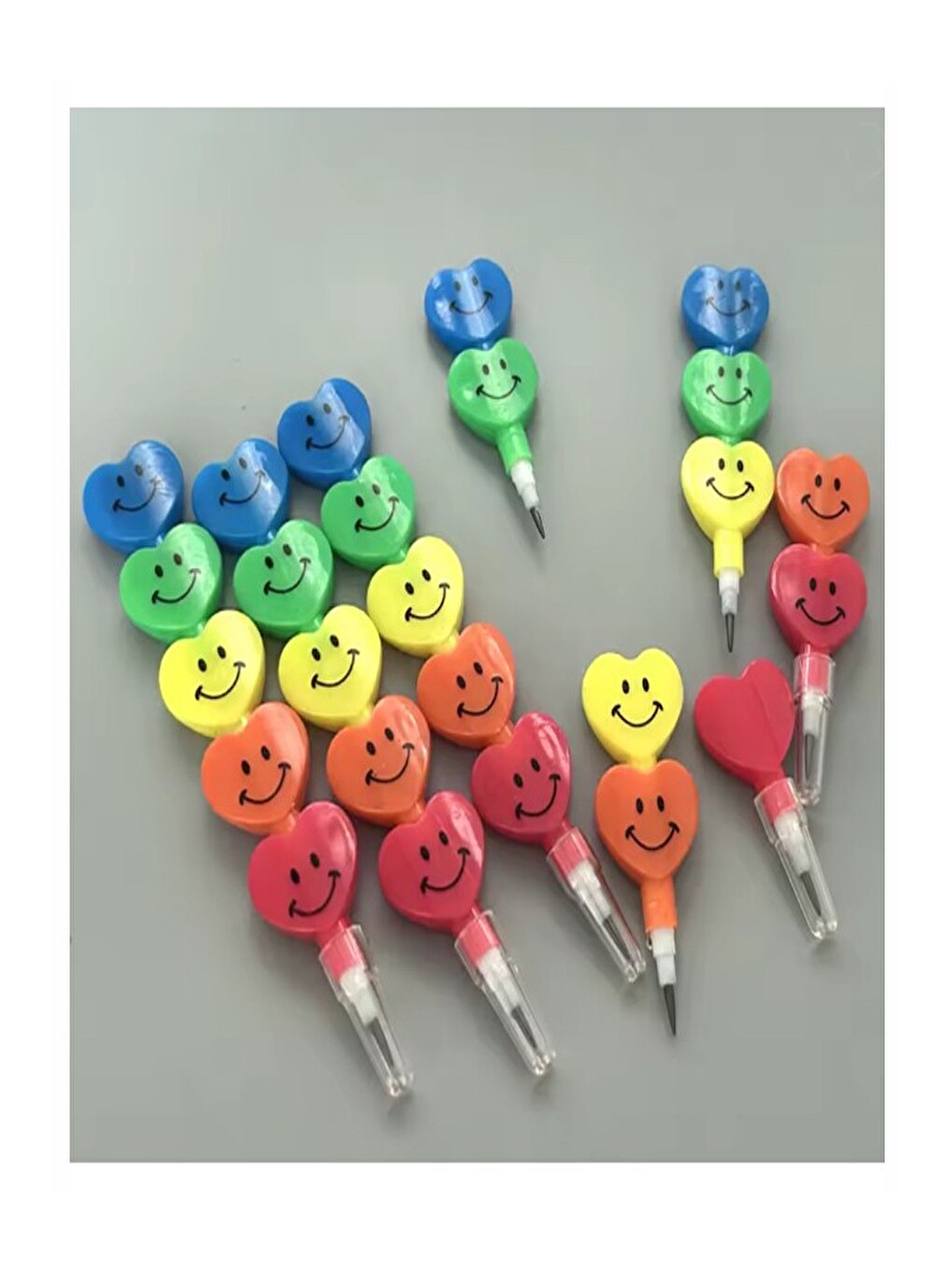 Kalpli Emoji Yumurtlayan Kurşun Kalem 10 Adet Eğlenceli Hediyelik Kurşun Kalem Gülen Yüzlü Kurşun Ka-1