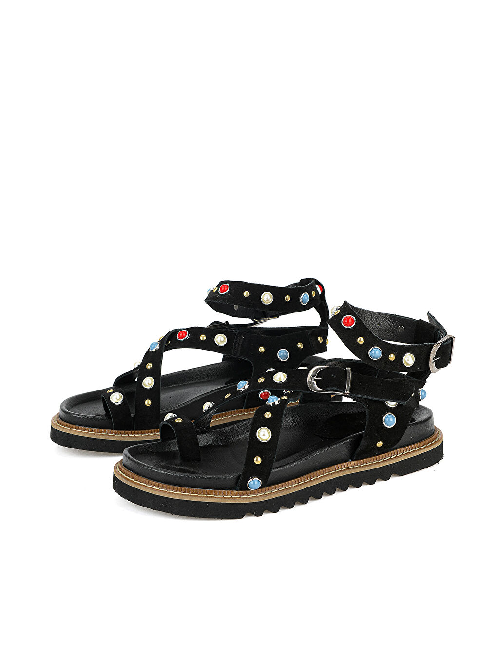 Kadın Hakiki Deri Sandalet 1611050Z8518 Siyah-4