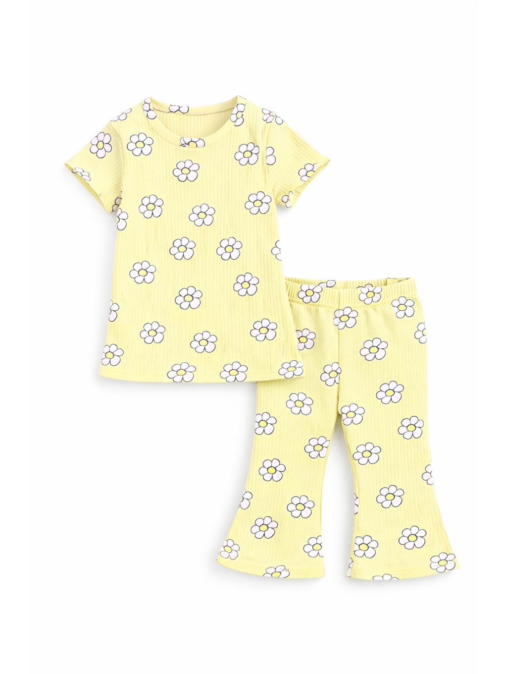 Sarı Kız Bebek Yazlık Bol Paça Alt-Üst Takım-3