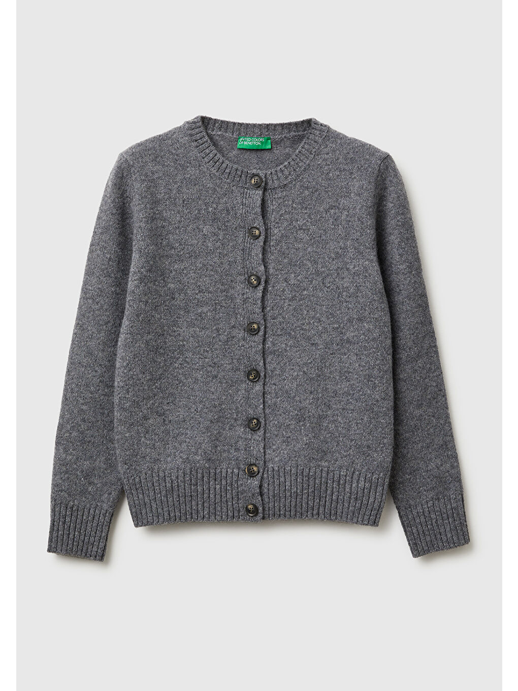 Gri Kadın Antrasit Melanj Shetland Hırka-1