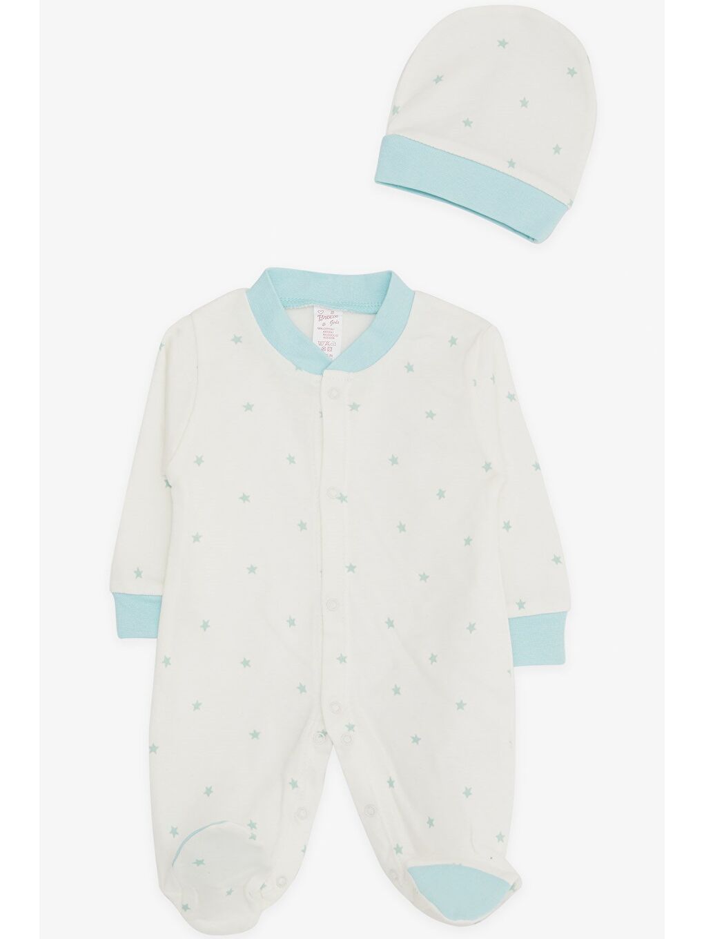 Kız Bebek Patikli Tulum Yıldız Desenli Ekru (4-6 Ay)