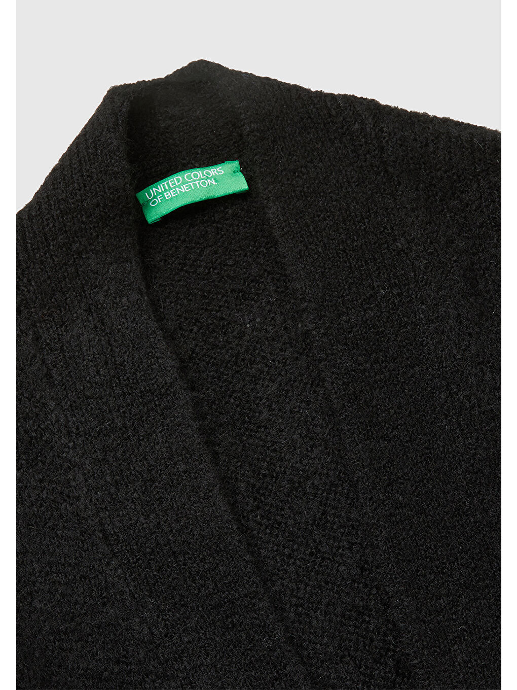 Kadın Siyah Yün Karışımlı Ribana Detaylı Cepli Uzun Hırka-6