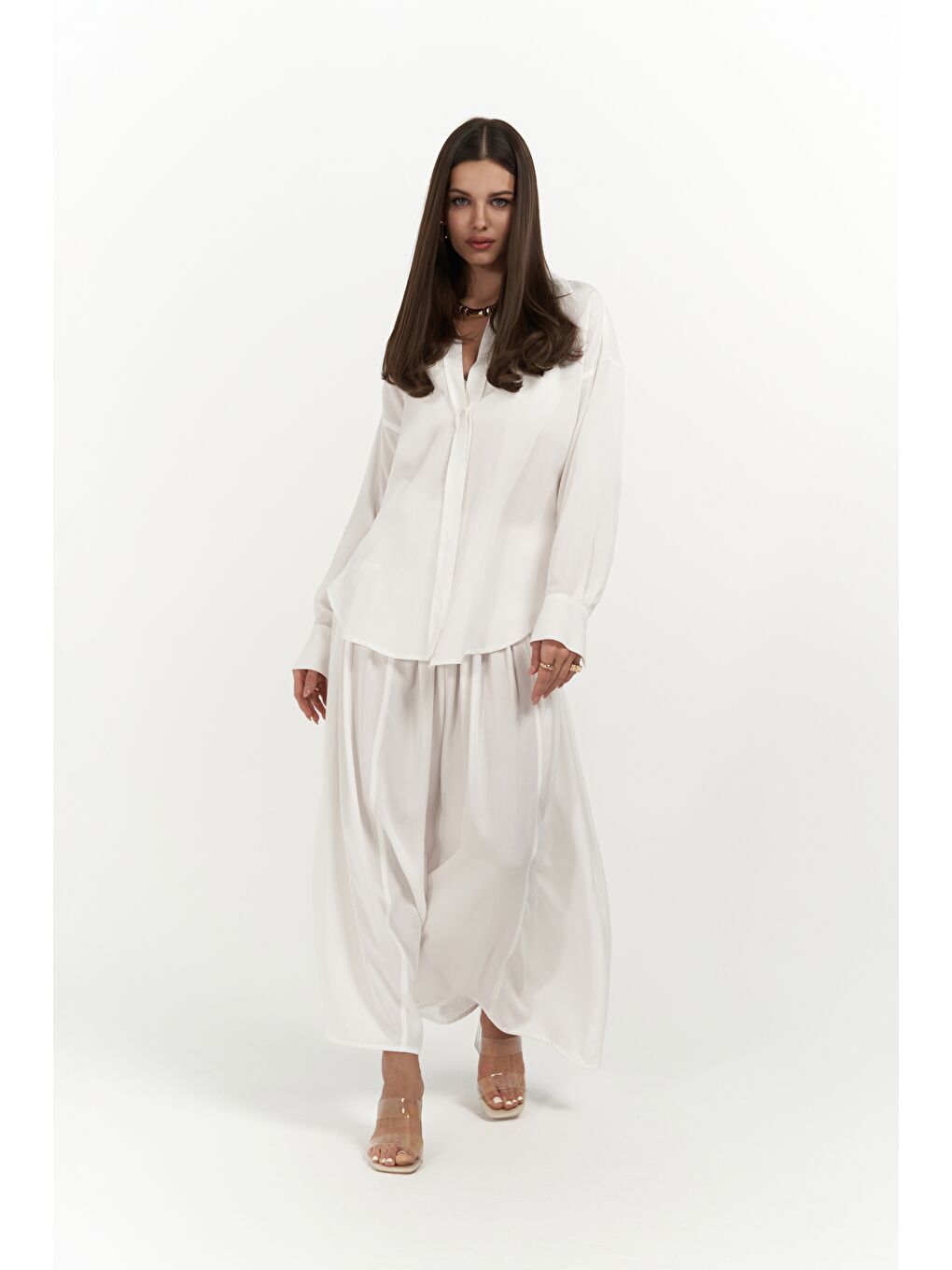 Ginevra Ekru Gömlek Etek Takım