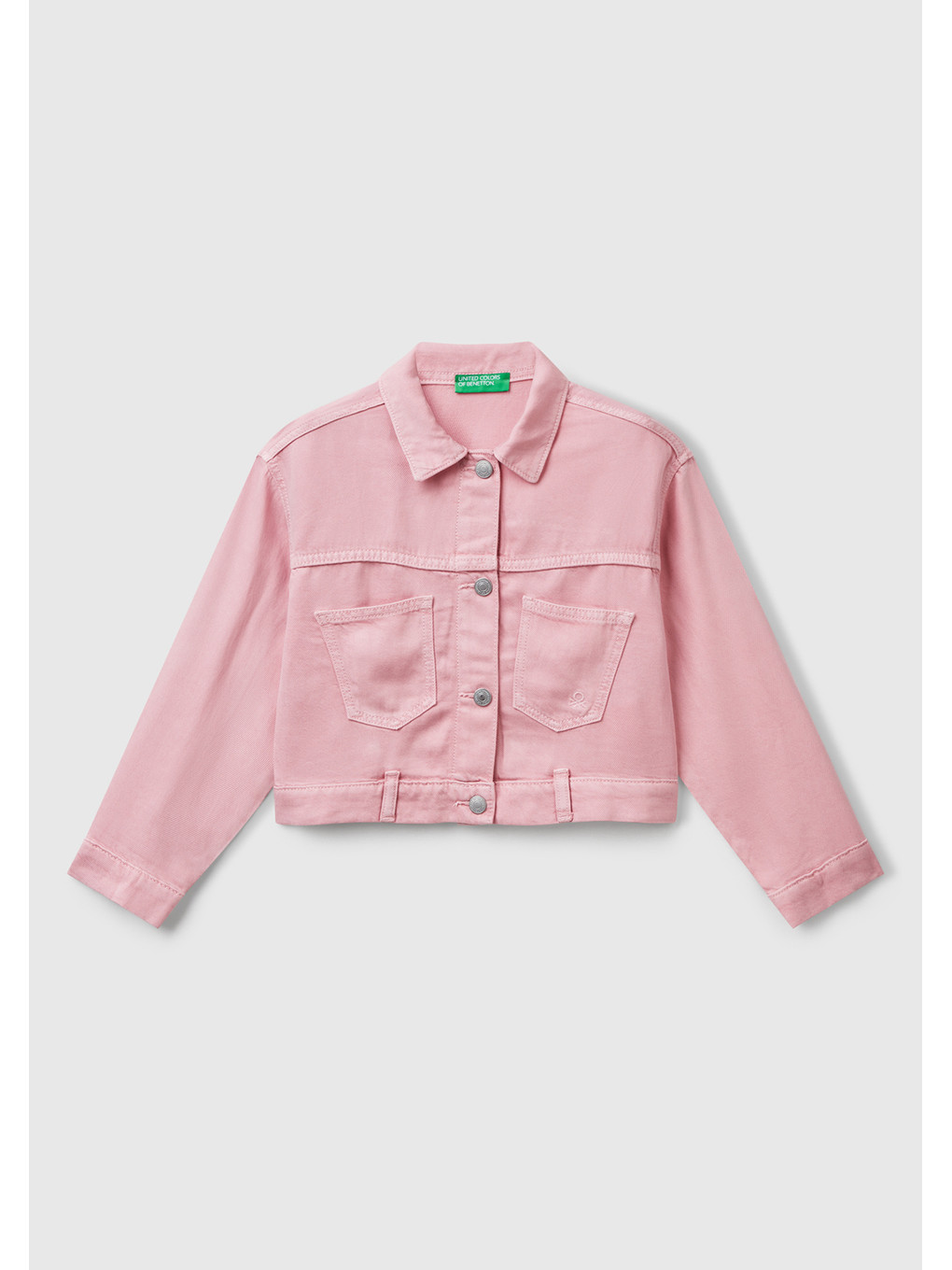 Kız Çocuk Pembe %100 Liyosel Logo Detaylı Önü Yama Cepli Ceket