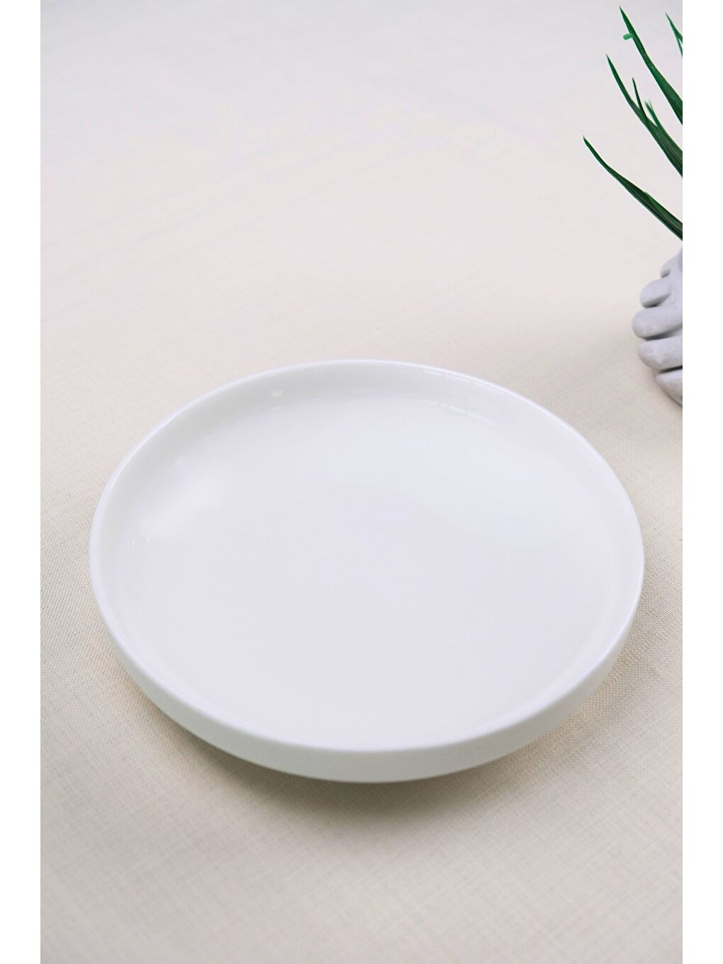 Ekru Porselen Sofia Çukur Tabak 18,5cm 620cc Tekli-3