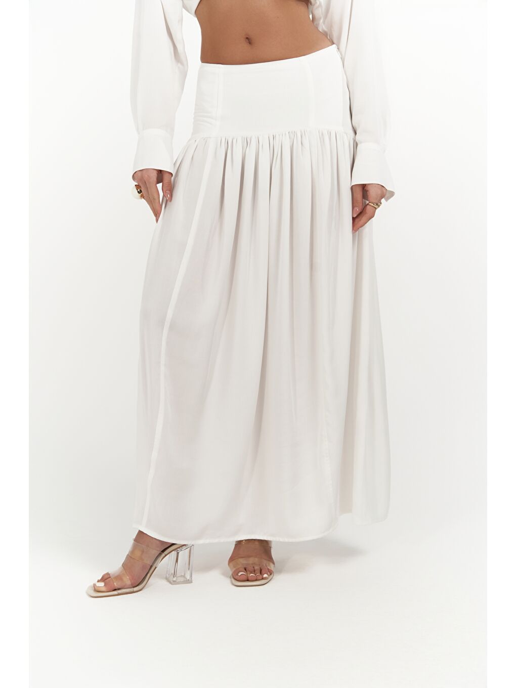 Ginevra Ekru Gömlek Etek Takım-2