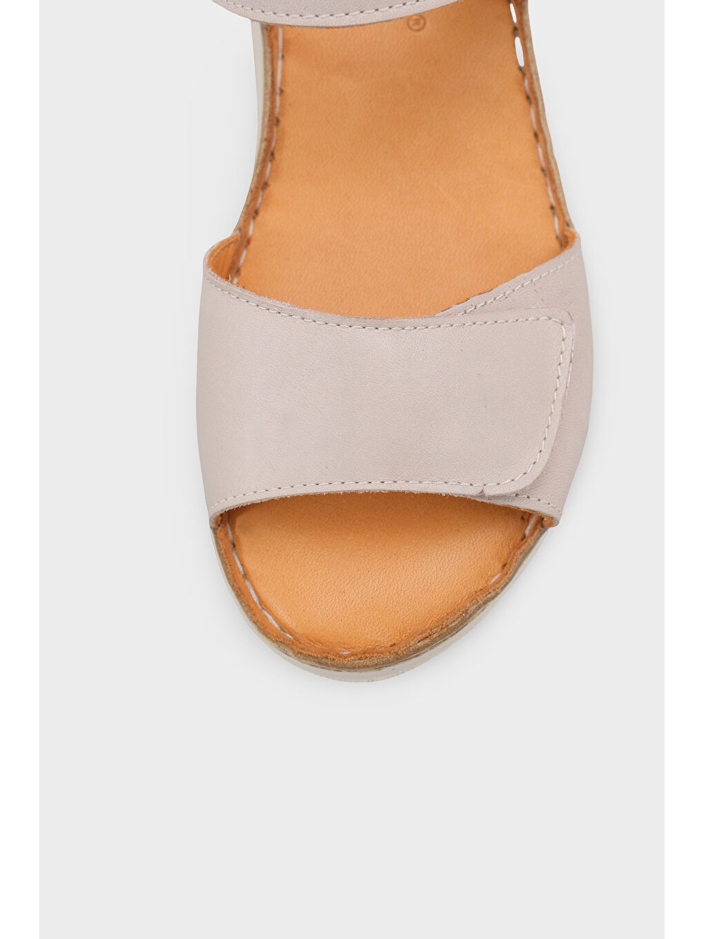 Bej Corrinne Hakiki Deri Soft Konfor Kadın Sandalet-2