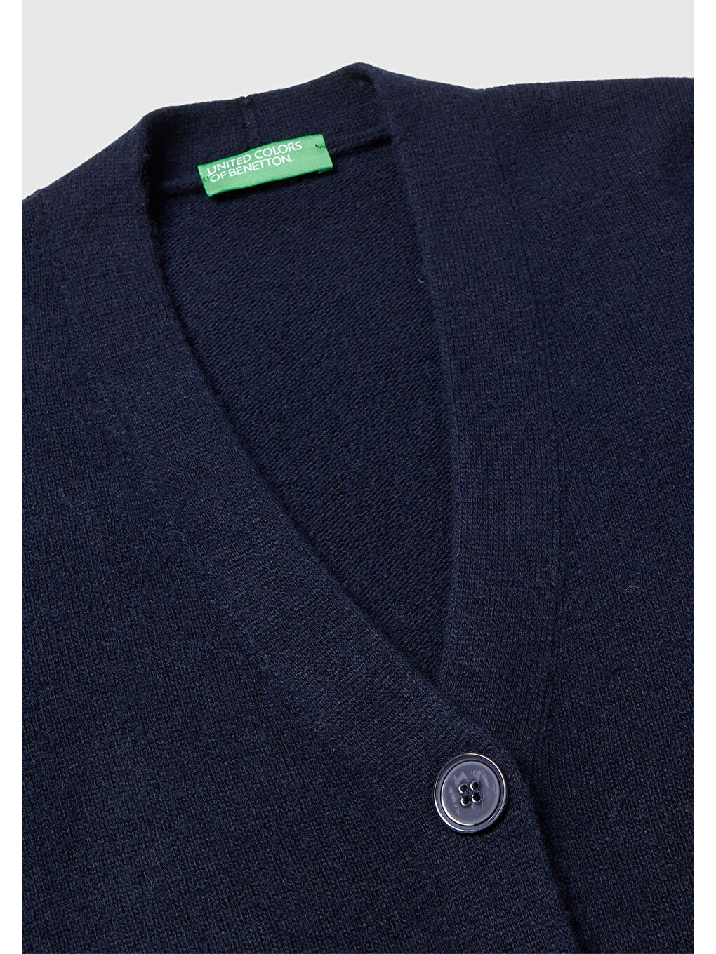 Kadın Lacivert Yün ve Viskoz Karışımlı Ribana Detaylı Düğmeli Hırka-6