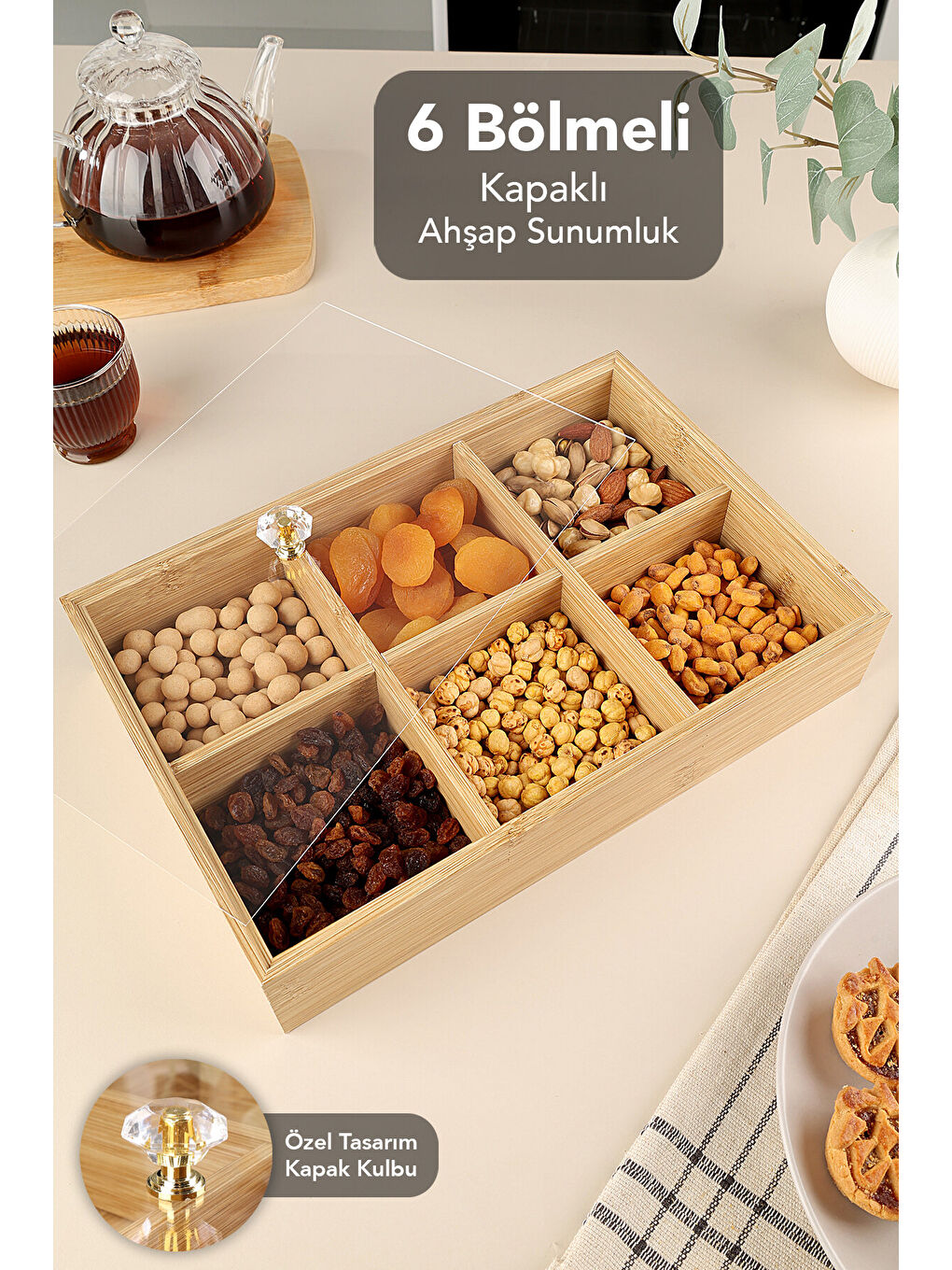 Bej Kapaklı Saklama Kabı