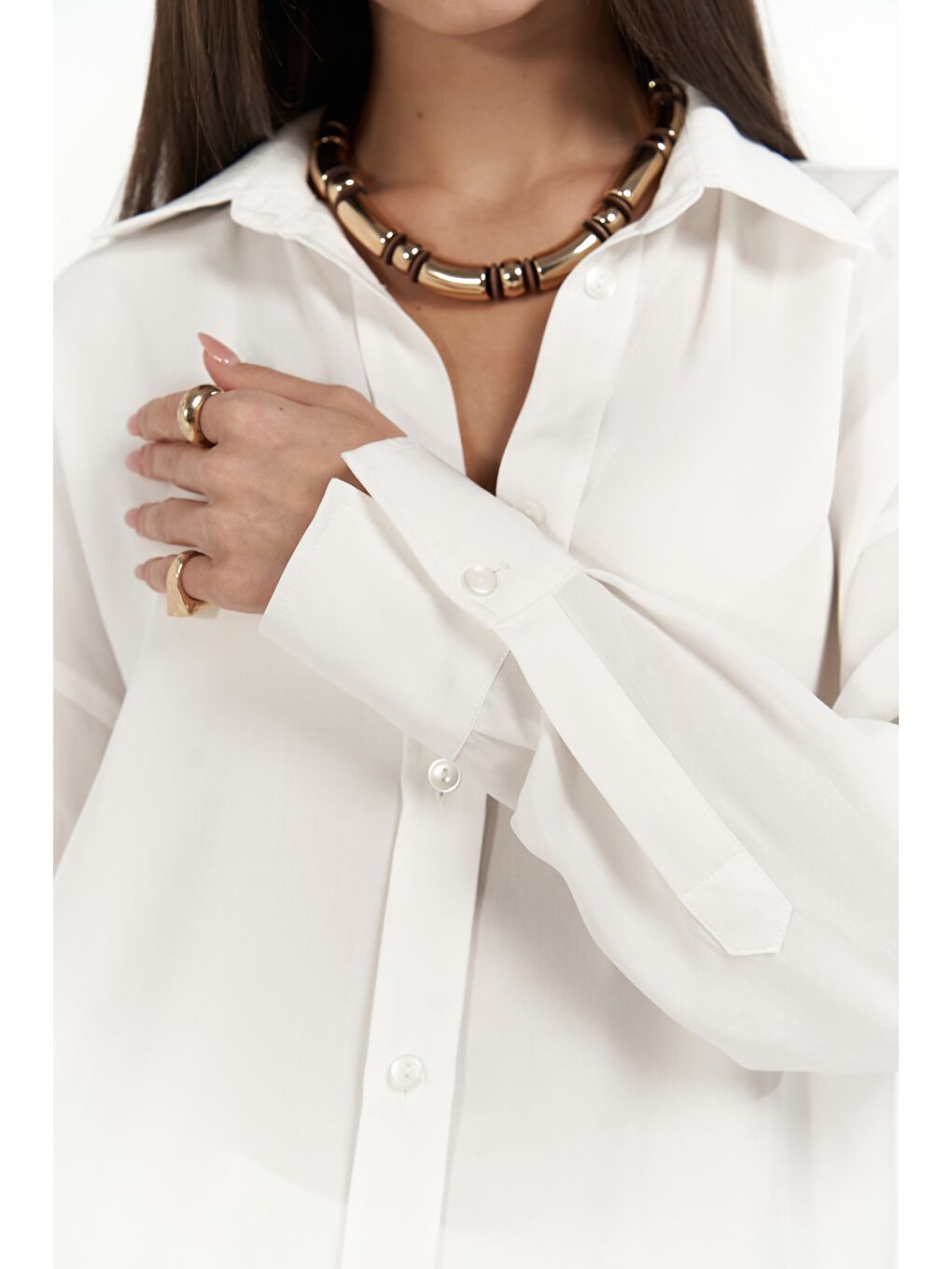 Ginevra Ekru Gömlek Etek Takım-6