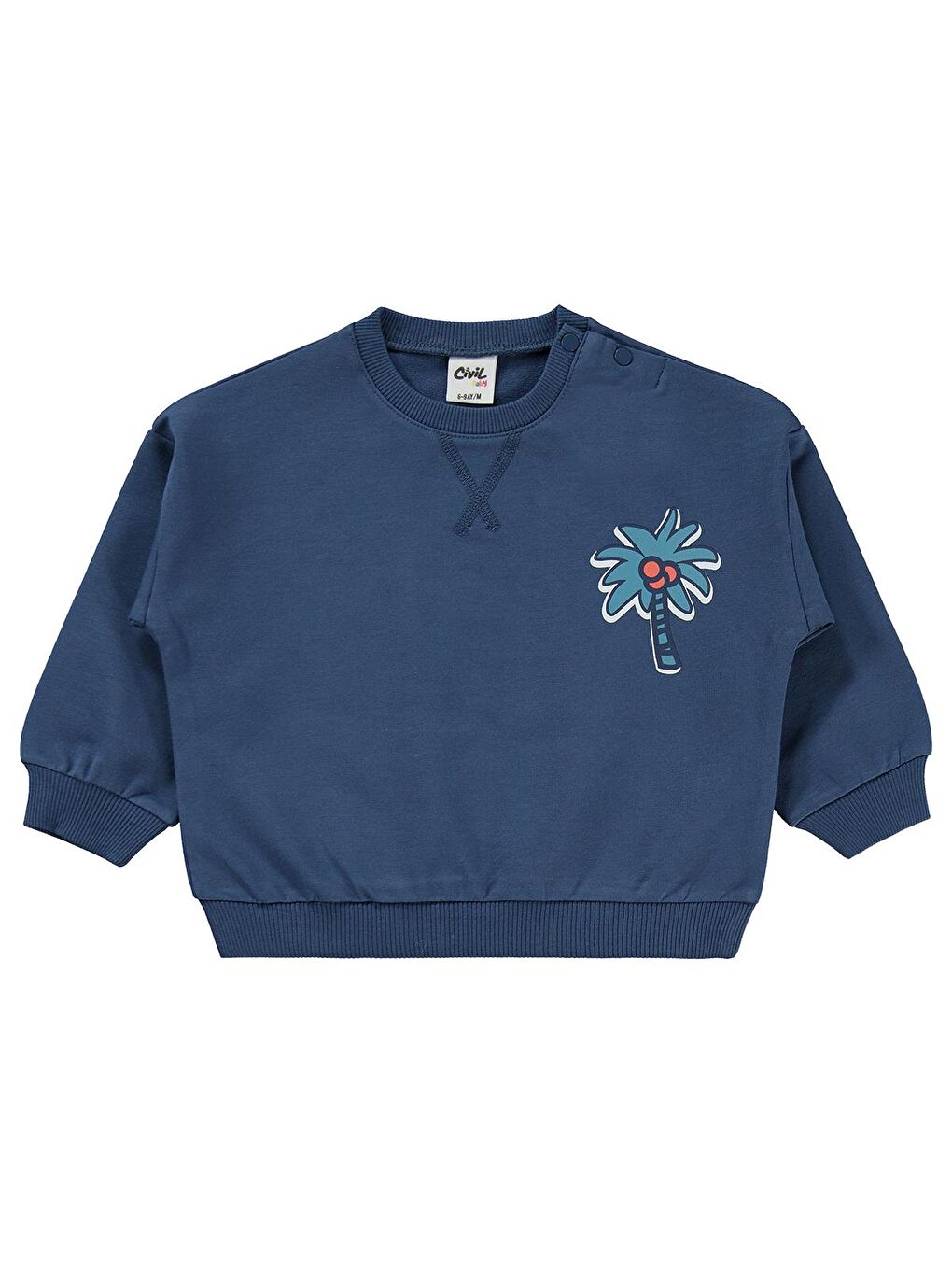 İndigo Baby Palmiye Baskılı 6-18 Ay Takım-1