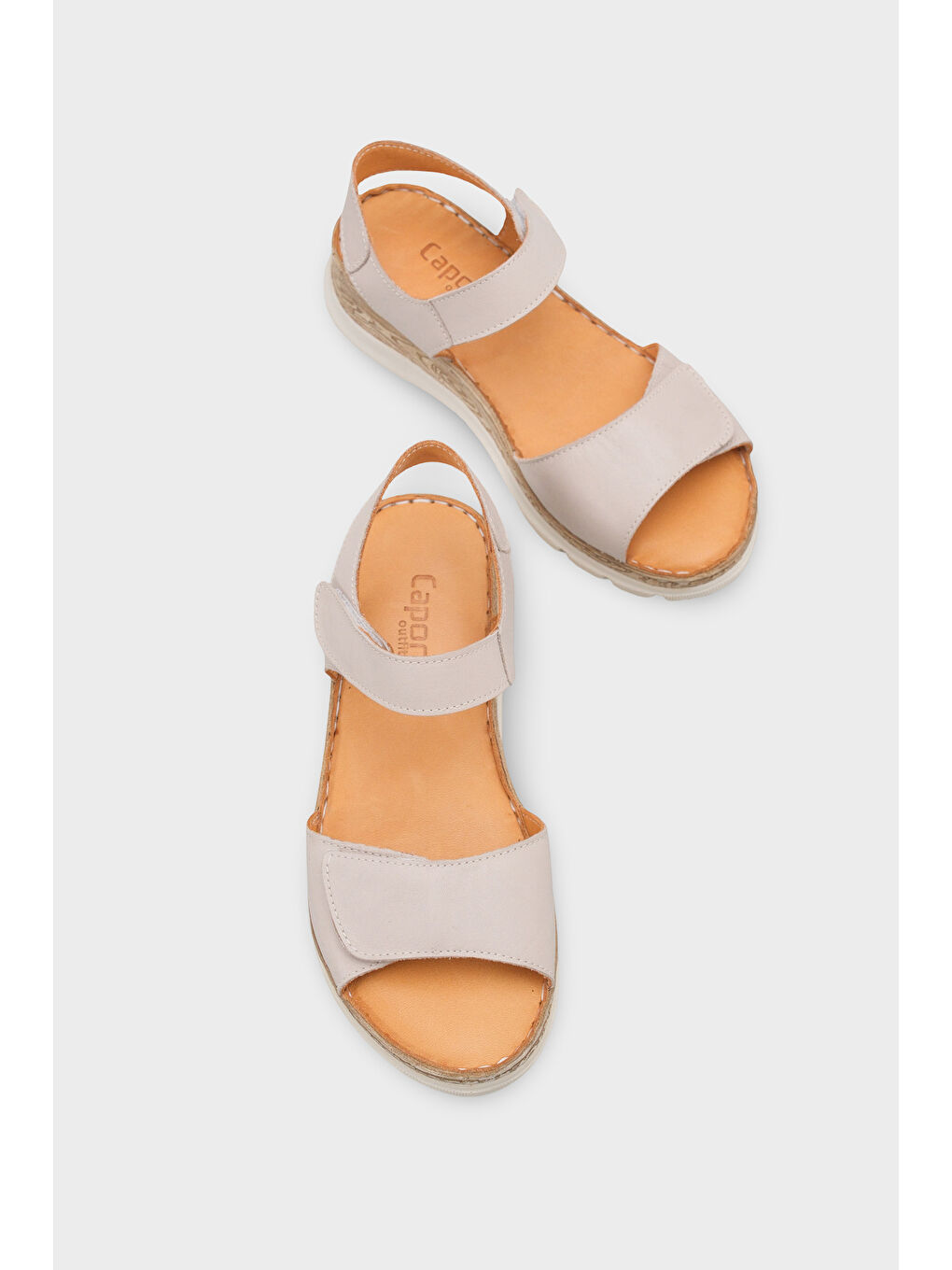 Bej Corrinne Hakiki Deri Soft Konfor Kadın Sandalet-5