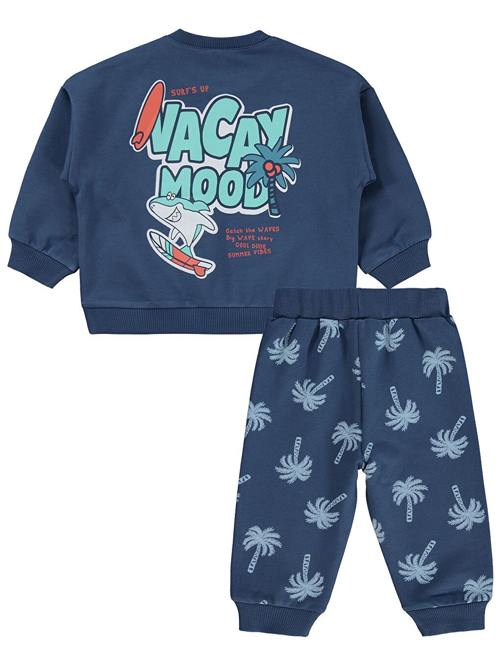 İndigo Baby Palmiye Baskılı 6-18 Ay Takım-2