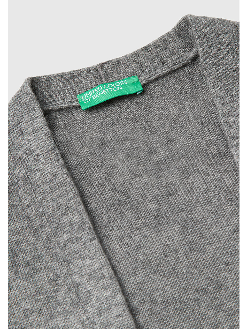 Gri Kadın Antrasit Melanj Yün ve Kaşmir Karışımlı Ribana Detaylı Kısa Kollu Uzun Hırka-6