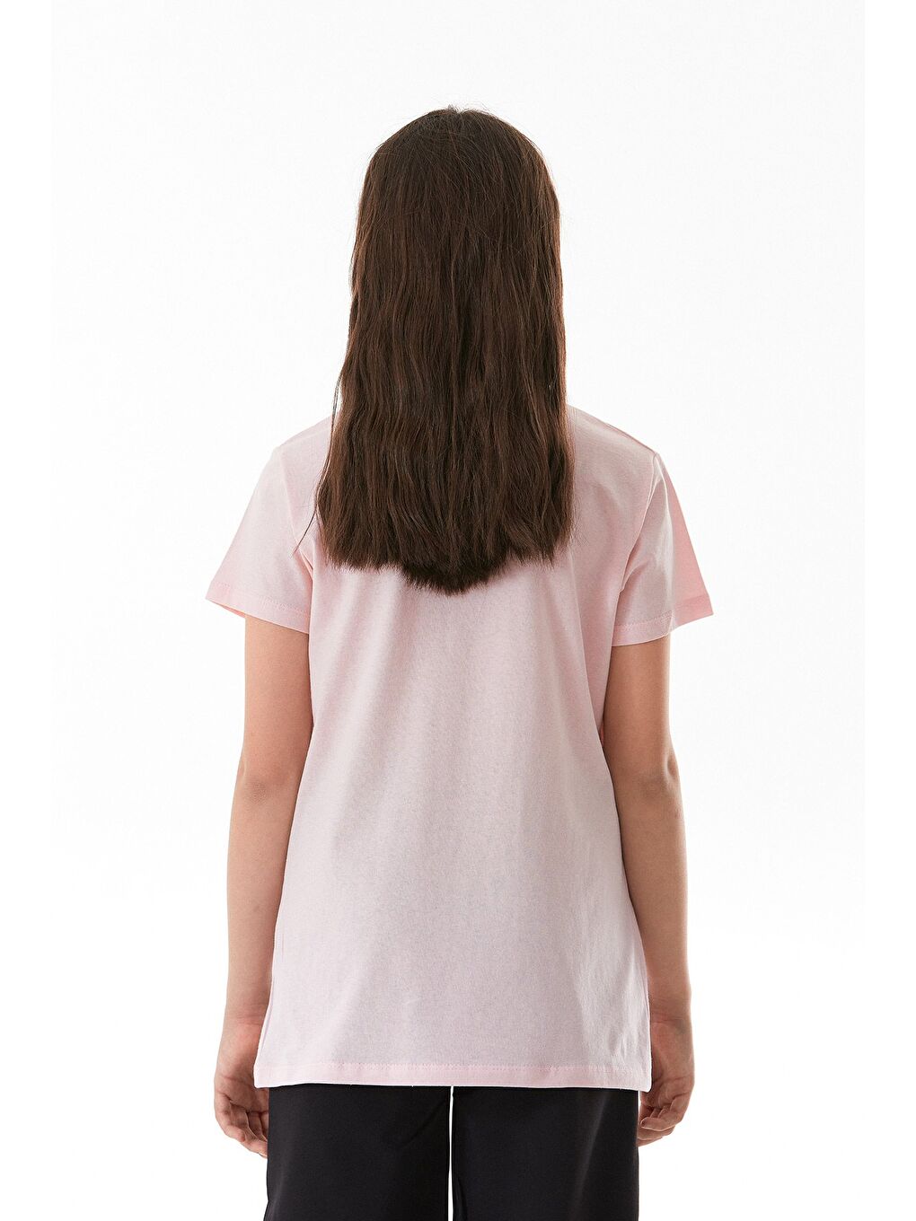 Pembe %100 Pamuk Freedom Yazı Baskılı Kız Çocuk Tişört-1